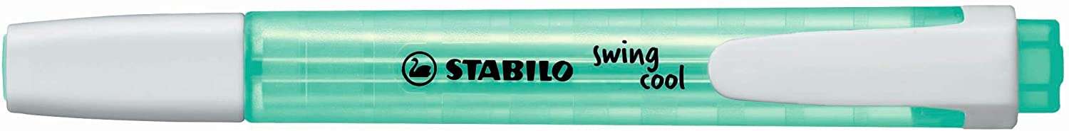 Stabilo Swing Cool Marcador Fluorescente - Cuerpo Plano - Punta Biselada - Trazo entre 1 y 4mm - Tinta con Base de Agua - Antisecado - Color Turquesa · Pack de 10 uds.