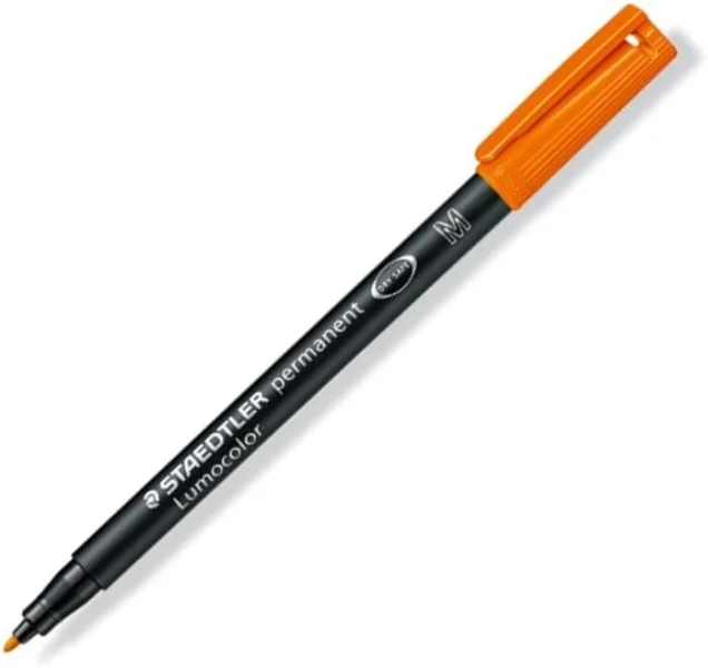 Staedtler Lumocolor 317 Rotulador Permanente - Punta Media Redonda - Trazo 1mm Aprox - Capuchon con Clip - Secado Rapido - Color Naranja · Pack de 10 uds.