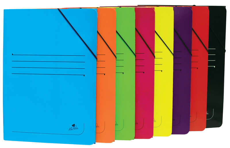 Mariola Carpeta de Carton Plastificado Folio 500gr/m2 - Medidas 34x25cm - Cierre con Goma Elastica - Colores Surtidos · Pack de 20 uds.