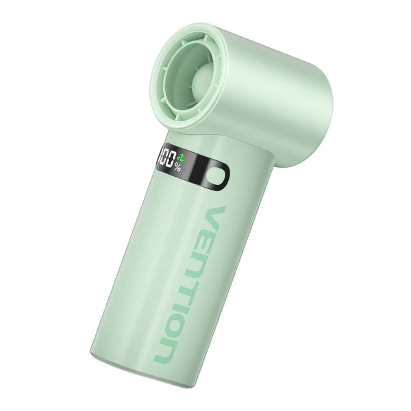 Vention PBE Ventilador de Mano - Velocidad Maxima 17000RPM - Nivel Regulable de 1 a 100 - Bateria de 3000mAh - Pantalla LED - Conexion USB-C - Ligero y Compacto - Color Verde