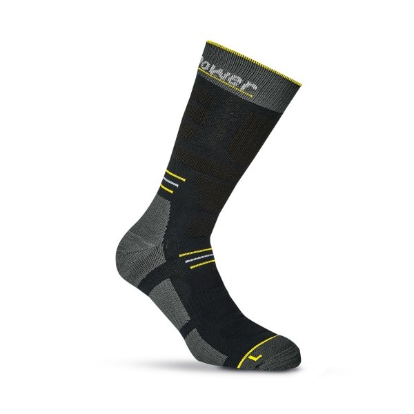Upower Blow Calcetines de Trabajo Tecnicos - Talla L - Compresion Gradual, Termorregulacion, Soporte en Tobillos, Transpirables, Costuras Planas, Durabilidad Reforzada - Color Negro y Amaril
