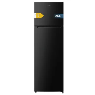 Cecotec Bolero CoolMarket 2D 261 Black E Frigorifico Dos Puertas - Capacidad 261L - Defrost - Congelacion Ultrarapida - Display Interior - Puerta Reversible - Clase E - 54x54x169.3cm - Color