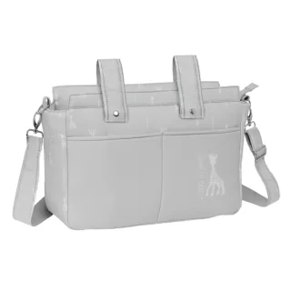 Safta Sophie la Girafe Mum Bolso de 17.94L - Adaptable al Carrito - Cremallera - Bolsillos Frontales - Organizador Interior - Bandolera Ajustable - 460x150x260mm - Color Gris Claro