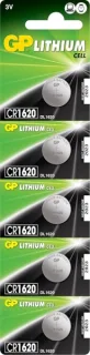 GP Lithium CR1620 Pack de 5 Pilas 3V