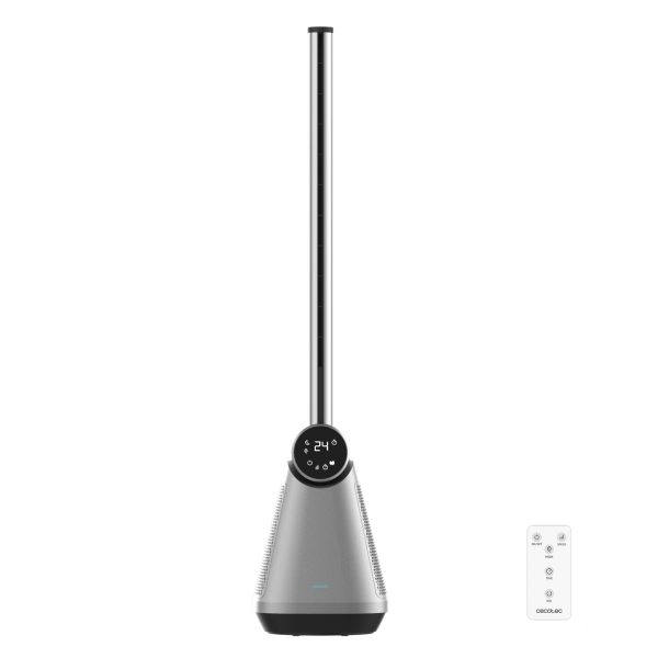 Cecotec EnergySilence 9890 Skyline Bladeless Dark Ventilador de Torre de 39" de Altura - 50W - Tecnologia sin Aspas - Control Tactil - Temporizador - 3 Velocidades - Oscilacion de 40º - Colo