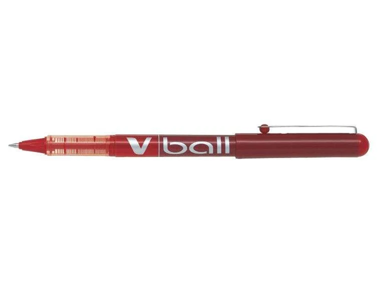 Pilot Boligrafo de tinta liquida V Ball 05 Rollerball - Punta de bola redonda 0.5mm - Trazo 0.3mm - Color Rojo · Pack de 12 uds.