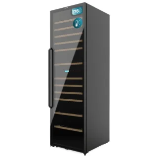 Cecotec Bolero GrandSommelier Duo 176000 Black Vinoteca para 176 Botellas - Luz LED - Temperatura Regulable - Doble Zona - Pantalla LED - Compresor Integrado - 195.5x59.5x70.5cm - Color Negr