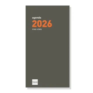 Finocam P497 Recambio para Agenda Plana - Anual 2026 - Formato Pl4 - 80x150x3mm - Mes Vista - Color Verde Oscuro