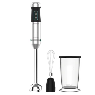 Cecotec Power TitanBlack 1500 XL Cream Batidora de Mano - 1500W - Cuchillas de Titanio - Campana Antisalpicaduras - Velocidad Ajustable - Funcion Turbo - Accesorios Lavavajillas - Color Negr