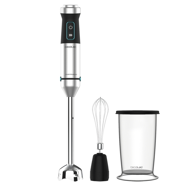 Cecotec Power TitanBlack 1500 XL Cream Batidora de Mano - 1500W - Cuchillas de Titanio - Campana Antisalpicaduras - Velocidad Ajustable - Funcion Turbo - Accesorios Lavavajillas - Color Negr