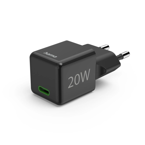 Hama Cargador de Pared - Potencia 20W - USB-C - Power Delivery - Qualcomm - Color Negro