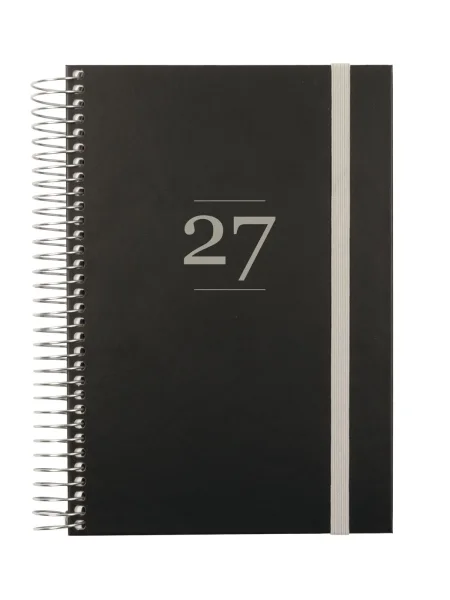 Finocam Moda Agenda Internacional - Anual 2027 - 1 Dia por Pagina - 140x204mm - Goma Elastica - Tapa Dura de Carton Forrado - Esquinas Microperforadas - Papel de 80g/m2 - Color Negro