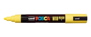 Posca PC-5M Marcador de Pintura - Punta de Poliester 1.8-2.5mm - Tinta Base al Agua - Resistente a la Luz - No Permanente - Color Amarillo · Pack de 6 uds.