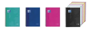 Oxford Cuaderno de Espiral - Formato A4+ - 200 Hojas - Rayado Horizontal 1 Linea - Tapa Extradura - Anti Traspaso de Tinta - Digitalizacion de Textos con App - Colores Surtidos · Pack de 5 u
