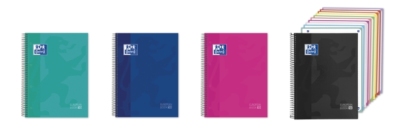 Oxford Cuaderno de Espiral - Formato A4+ - 200 Hojas - Rayado Horizontal 1 Linea - Tapa Extradura - Anti Traspaso de Tinta - Digitalizacion de Textos con App - Colores Surtidos · Pack de 5 u