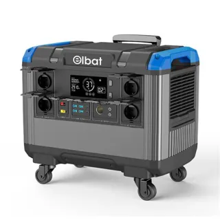 Elbat Generador de Energia Portatil - 3000W - Bateria de Litio 840.000Mah - Display LED - Funcion BMS - Admite Carga con Panel Solar - Incluye Adaptador Ac y Cargador de Coche - Ruedas y Asa