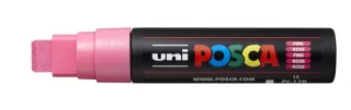 Posca PC-17K Marcador de Pintura - Punta Biselada de Poliester 15mm - Ancho de Trazo Muy Grueso - Tinta Base al Agua - Resistente a la Luz - Color Rosa · Pack de 5 uds.