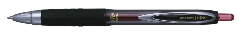 Uni-ball UMN-207 MICRO Roller de Tinta - Punta de Bola 0.5mm - Grip de Caucho Antifatiga - Tinta Pigmentada Resistente a Luz y Agua - Color Rojo · Pack de 12 uds.