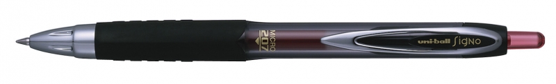Uni-ball UMN-207 MICRO Roller de Tinta - Punta de Bola 0.5mm - Grip de Caucho Antifatiga - Tinta Pigmentada Resistente a Luz y Agua - Color Rojo · Pack de 12 uds.