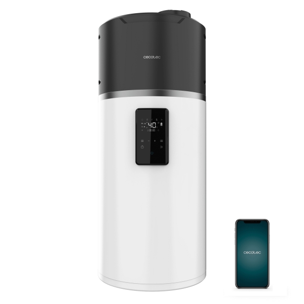 Cecotec AeroThermal 100 Water Connected Termo con Aerotermia de 100L - Pantalla Tactil - Temperatura Regulable - Control por App - Color Blanco