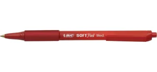 Bic Soft Feel Boligrafo Retractil - Punta Media de 1mm - Cuerpo Translucido con Grip - Color Rojo · Pack de 12 uds.