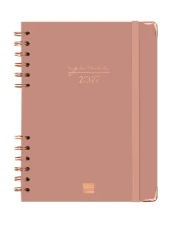 Finocam Espiral Trendy Alma Agenda - Anual 2027 - Semana Vista Horizontal - Formato E10 - 155x212mm - Espiral - Tapa Dura de Carton Forrado - Esquinas Microperforadas - Papel de 80g/m2 - Col