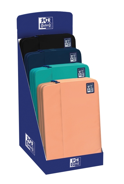 Oxford Young Proof B-Case Expositor con 10 Fundas para Portatil hasta 16" - Compartimento Acolchado - Bolsillo Exterior con Cremallera - Colores Surtidos