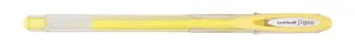 Uni-ball Signo Angelic UM-120AC Boligrafo de Tinta Gel - Punta de Bola 0.7mm - Tinta Resistente al Agua y Luz - Escribe en Papel Negro y Blanco - Color Amarillo · Pack de 12 uds.