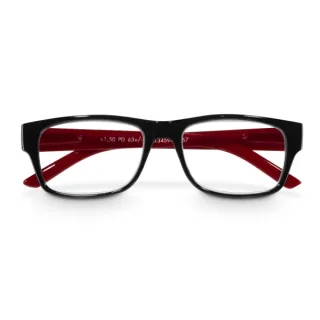 Hama Gafas de Lectura de +1.5 Dioptrias - Montura de Plastico Reciclado - Unisex - Color Negro y Rojo
