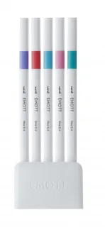 Uni-ball PEM-SY Set Nº5 Emott Candy Pop Colors Pack de 5 Rotuladores de Linea Fina - Punta 0.4mm - Tinta a Base de Agua - Diseño Innovador - Ancho de Linea Constante - Colores Surtidos