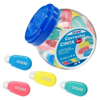 Dohe Expositor con 36 Mini Cintas Correctoras 5mm x 6m - Colores Surtidos