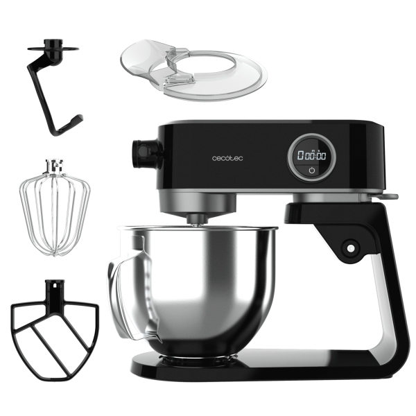Cecotec Twist and Fusion 4000 Luxury Batidora Amasadora - 800W - Movimiento Planetario - Bol de Acero Inoxidable de 5.2L - 8 Velocidades - Multifuncion - Aluminio Fundido - Accesorios - Colo