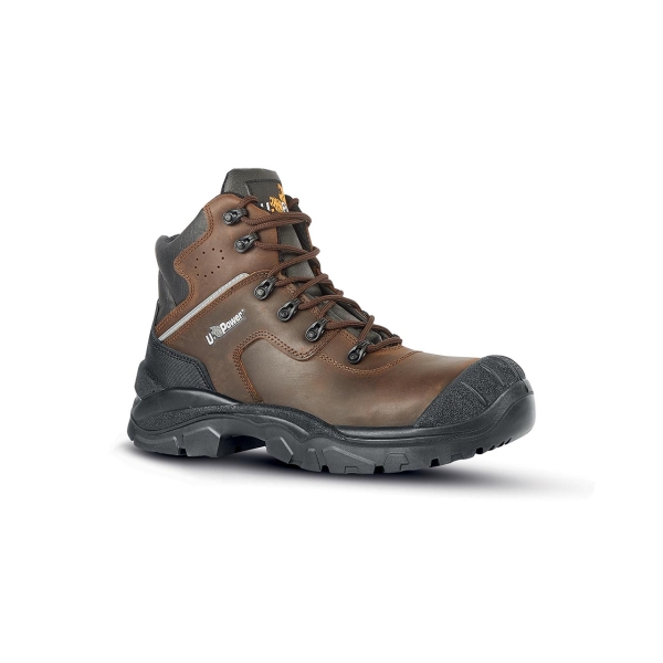 Upower Greenland UK S Calzado de Seguridad Botines - Talla 35 - Empeine Piel Hidrofugo, AirToe Composite, Antiperforacion, Antideslizante, Suela Resistente, Proteccion S3S FO SR - Color Marr