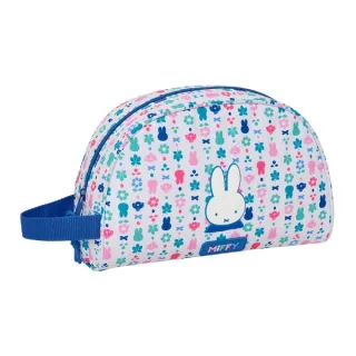 Safta Miffy Bunny Neceser - Adaptable a Carro - Asa de Mano Lateral - Bolsillo Interior con Cremallera - 28x18x10cm - Color Blanco y Azul
