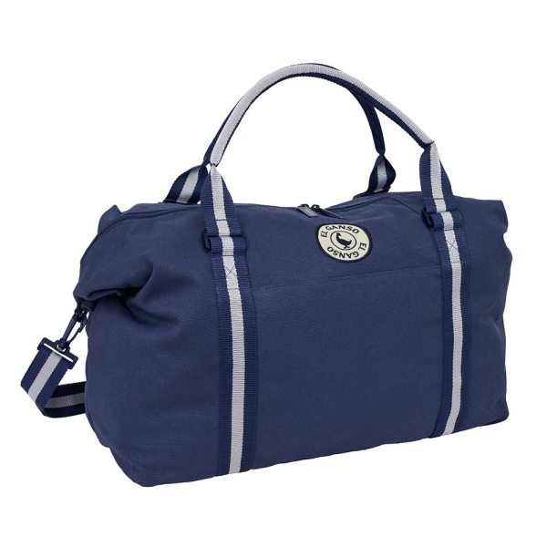 Safta el Ganso Jeans Bolsa de Fin de Semana - Bandolera Ajustable - Bolsillo Frontal - Cremallera Bidireccional - Asas de Mano - 50x29x22cm - Color Azul Marino