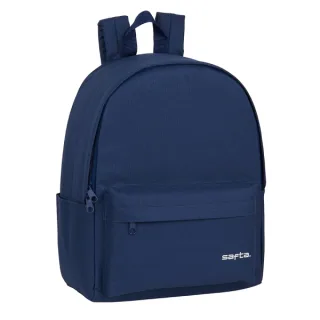 Safta Mochila para Portatil hasta 14.1" - Interior Acolchado - Correas Acolchadas - Cremallera Doble - Asa Superior - 19.85L - 310x160x400mm - Color Azul Marino
