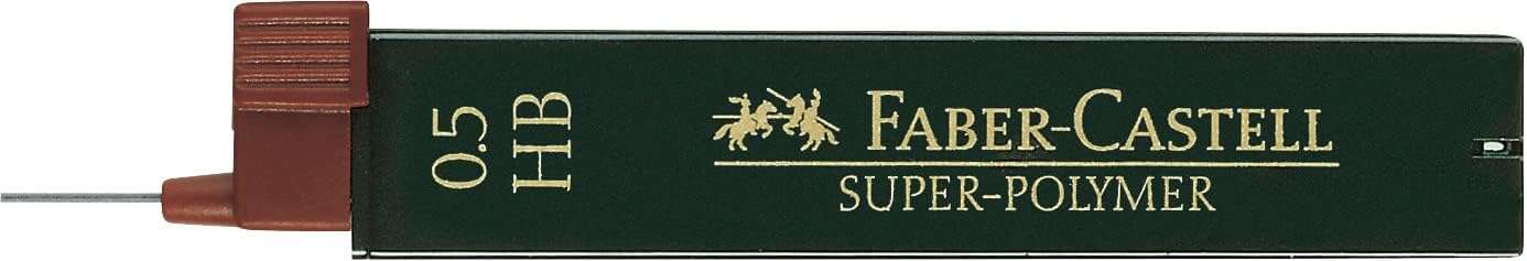 Faber-Castell 9065 Pack de 12 Minas Super-Polymer para Portaminas 0.5 HB - Resistentes y Suaves · Pack de 12 uds.