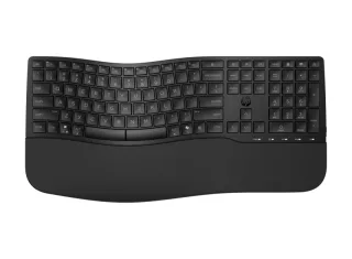 HP 685 Teclado Inalambrico Ergonomico Dual‑Mode - Bluetooth 5.3 + 2.4GHz - Reposamuñecas Acolchado - 23 Teclas Programables - 3 Posiciones de Inclinacion - Teclas Silenciosas de Bajo Perfil