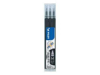Pilot Pack de 3 Recambios para Frixion Ball / Frixion Clicker - Tinta Gel Borrable - Punta de Bola 0.7mm - Trazo 0.4mm - Color Negro · Pack de 12 uds.