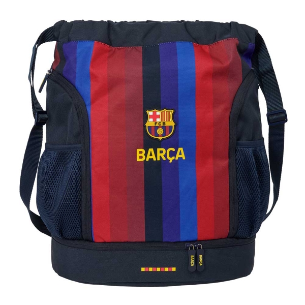 Safta F.C.Barcelona 1ª Equipacion 26/27 Saco Mochila - Cremallera Bidireccional - Portabotellas - Hombreras de Cinta Ajustables - Compartimento Inferior - 35x40x1cm - Color Rojo y Azul