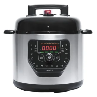 Cecotech Olla GM Programable - Capacidad 6L - Programacion 24H - Control por Voz - Sistema Inteligente Gmcore - Tapa Abatible - 11 Temperaturas Ajustables - 5 Presiones Ajustables - Color Ne