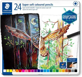 Staedtler Super Soft 149C Pack de 24 Lapices de Colores - Mina Extra Suave - Colores Surtidos