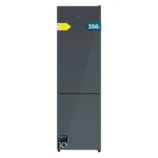Cecotec Bolero CoolMarket Combi 356i Grey Glass D Frigorifico Combi - 356L - LED - Modo Vacaciones - Total Nofrost - Frio Envolvente - Puerta de Cristal - Cajon Humedad Regulable - 59.5x200c