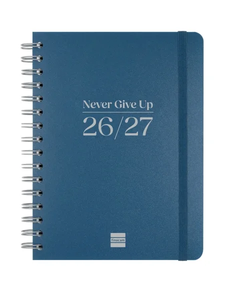 Finocam Cosmo Flex Agenda Escolar 26/27 - Semana Vista Horizontal - Formato 4º - 155x212mm - Tapas de Polipropileno - Papel de 80g/m2 - Espiral Metalica - Esquinas Microperforadas - Color Azul