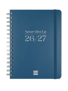 Finocam Cosmo Flex Agenda Escolar 26/27 - Semana Vista Horizontal - Formato 4º - 155x212mm - Tapas de Polipropileno - Papel de 80g/m2 - Espiral Metalica - Esquinas Microperforadas - Color Az