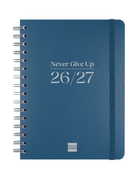 Finocam Cosmo Flex Agenda Escolar 26/27 - Semana Vista Horizontal - Formato 4º - 155x212mm - Tapas de Polipropileno - Papel de 80g/m2 - Espiral Metalica - Esquinas Microperforadas - Color Azul