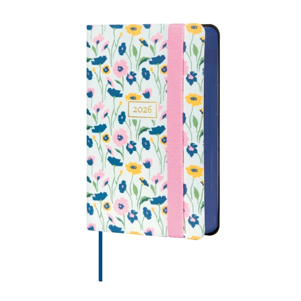 Finocam Flexi Joy Agenda - Anual 2026 - Tapa Blanda - Formato F2 - 85x23x130mm - 1 Dia por Pagina - Tematica de Flores