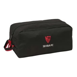 Safta Sevilla FC Zapatillero - Capacidad 9L - Asa de Mano Lateral - 34x15x18cm - Color Negro