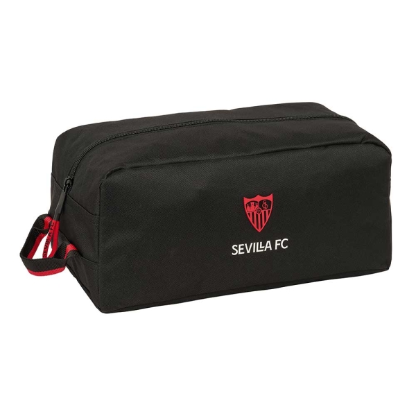 Safta Sevilla FC Zapatillero - Capacidad 9L - Asa de Mano Lateral - 34x15x18cm - Color Negro
