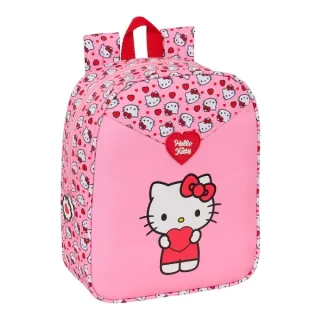 Safta Hello Kitty Mochila Guarderia - Adaptable a Carro - Cremallera - Tarjeta de Identificacion - Asa Superior - 6L - 220x100x270mm - Color Rosa